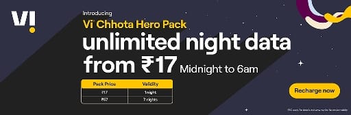  Vi Launches New Unlimited Night Data Packs – ‘Vi Chhota Hero’