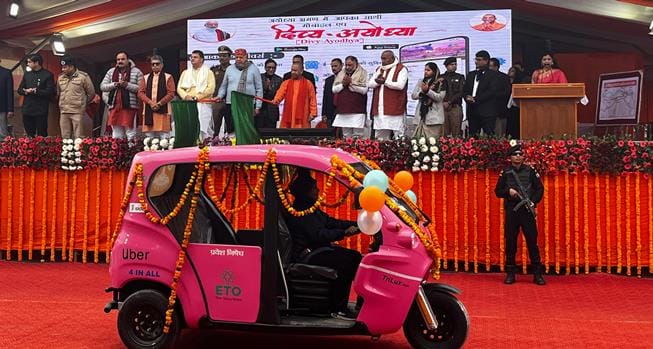  Uber flags off EV Autos in temple city Ayodhya